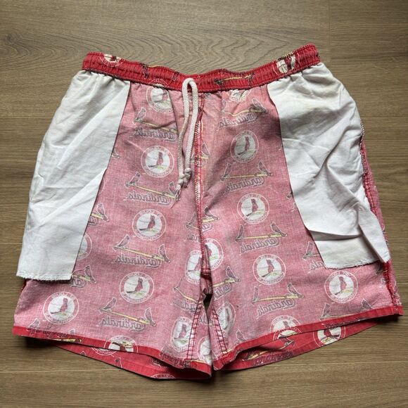 VTG St Louis Cardinals Drawstring/Elastic Waist Knit Shorts Size L - Picture 5 of 7